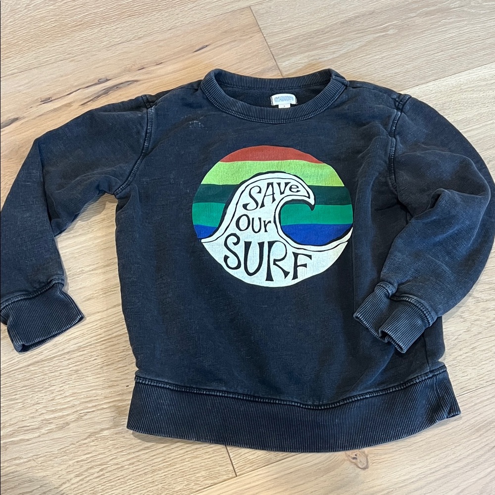 Gymboree Kids Sweatshirt - Black with Rainbow